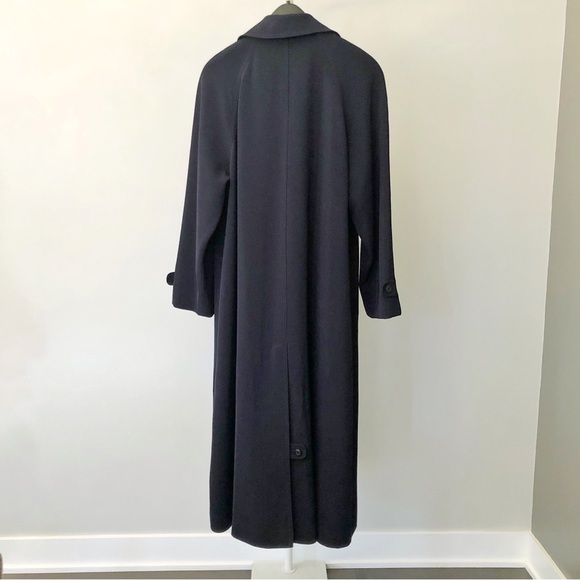 Vintage 90s Oversized Minimalist Navy Baggy  Long Jacket Trench Coat. Large - Picture 5 of 16